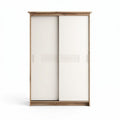 Modern sliding door wardrobe cabinet in white engineered wood 150 x 80 x 200cm