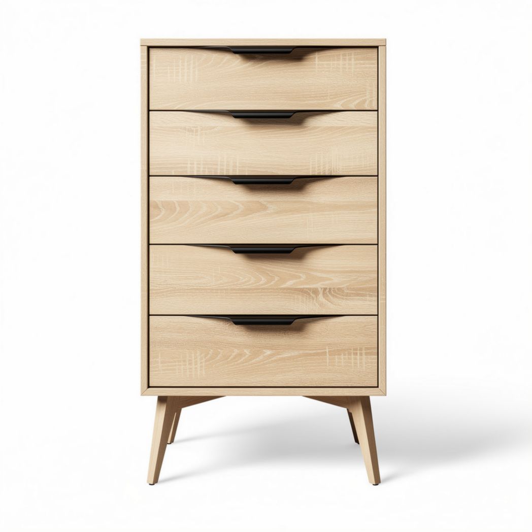 Wooden chest of drawers with five storage compartments 40 x 30 x 90cm