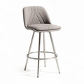 Bar stool with white upholstered seat and black metal base 50 x 50 x 90cm