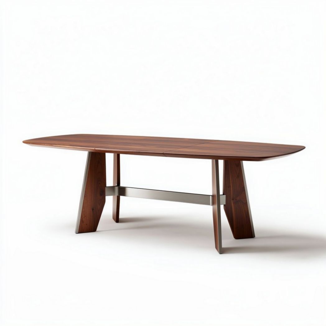 Wooden dining table with stainless steel legs 220 x 100 x 75cm