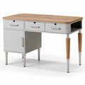 Wood and metal desk with storage drawers and a white finish 120 x 60 x 75cm