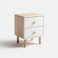 Wooden nightstand with two drawers and multicolored surface 50 x 40 x 40cm