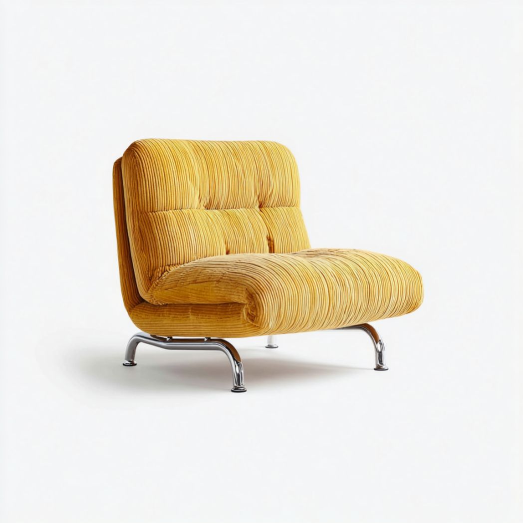 Swivel lounge chair in soft coral fabric with circular base 80 x 75 x 75cm