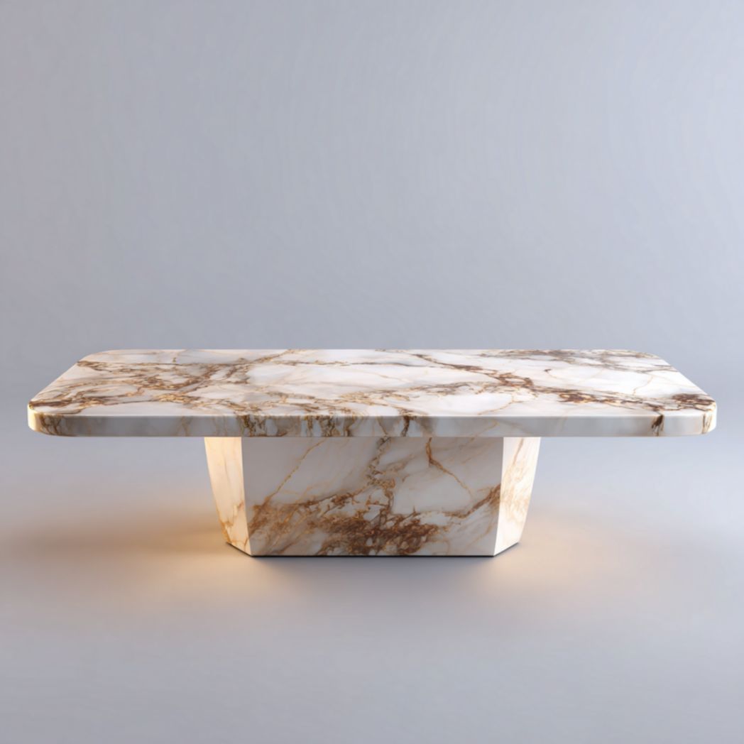 Marble coffee table with gold accents 150 x 80 x 45cm oval shape
